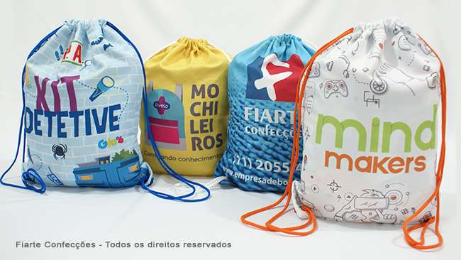 Sacochila com impressão Digital